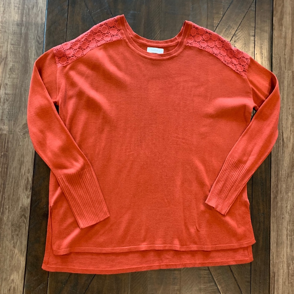 Rust Sweater with Lace NWOT